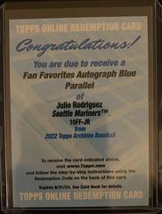 Julio Rodriguez [Blue Foil] Baseball Cards 2022 Topps Archives Prices