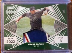 Kumar Rocker [Emerald] Baseball Cards 2022 Panini Elite Extra Edition First Round Materials Prices