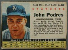 John Podres [Hand Cut] Baseball Cards 1961 Post Cereal Prices