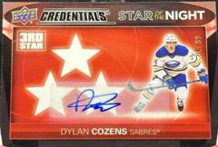 Dylan Cozens [Autograph] Hockey Cards 2021 Upper Deck Credentials 3rd Star of the Night Prices