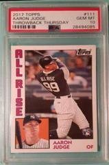 Aaron Judge #111 Baseball Cards 2017 Topps Throwback Thursday Prices