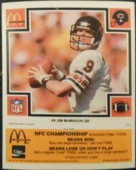 Jim McMahon [Orange] #9 Football Cards 1985 McDonald's Bears Prices