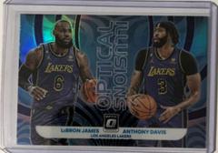 LeBron James, Anthony Davis [Blue] #3 Basketball Cards 2022 Panini Donruss Optic Optical Illusions Prices