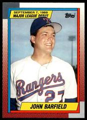 John Barfield #8 Baseball Cards 1990 Topps Major League Debut Prices