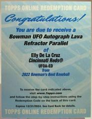 Elly De La Cruz [Lava] #UFOA-ED Baseball Cards 2022 Bowman's Best UFO Autographs Prices