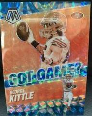 George Kittle [Blue Fluorescent] #GG-14 Football Cards 2021 Panini Mosaic Got Game Prices