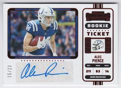 Alec Pierce [SP Variation Red] #103 Football Cards 2022 Panini Zenith Contenders Rookie Ticket Autographs Prices