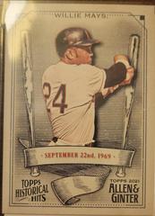 Willie Mays #HH-22 Baseball Cards 2021 Topps Allen & Ginter Historic Hits Prices
