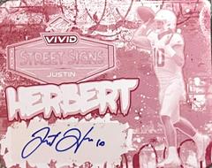 Justin Herbert #SS-JH2 Football Cards 2023 Leaf Vivid Autographs Street Signs Prices