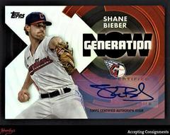 Shane Bieber [Autograph] #GN-13 Baseball Cards 2022 Topps Generation Now Prices