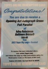 Adley Rutschman [Green] #OAA-AR Baseball Cards 2023 Topps Big League Opening Act Autographs Prices