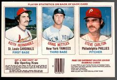 Graig Nettles, Keith Hernandez, Steve Carlton [Hand Cut Panel] Baseball Cards 1977 Hostess Prices