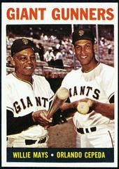 Giant Gunners [Mays, Cepeda] #306 Baseball Cards 1964 Topps Prices