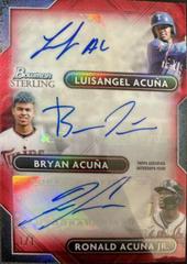 Bryan Acuna, Luisangel Acuna, Ronald Acuna Jr. #TRA-AAA Baseball Cards 2022 Bowman Sterling Triple Refractor Autographs Prices