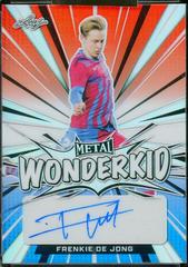 Frenkie De Jong [Prismatic Red White Blue] #WK-FDJ Soccer Cards 2022 Leaf Metal Wonderkid Autographs Prices