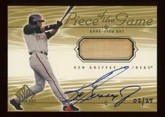 Ken Griffey Jr. [Autograph] #KG Baseball Cards 2001 SP Game Bat Piece of the Game Prices