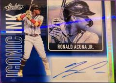 Ronald Acuna Jr. [Spectrum Blue] #II-RA Baseball Cards 2022 Panini Absolute Iconic Ink Autographs Prices