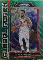 Ben Simmons [Green Wave] Basketball Cards 2021 Panini Prizm Global Reach Prices