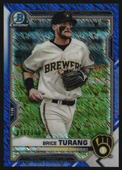 Brice Turang [Blue Shimmer Refractor] #BCP-10 Baseball Cards 2021 Bowman Chrome Prospects Prices