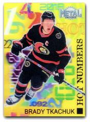 Brady Tkachuk #HN-25 Hockey Cards 2022 Skybox Metal Universe Hot Numbers Prices