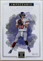 Eli Manning [Silver] #3 Football Cards 2017 Panini Impeccable Prices