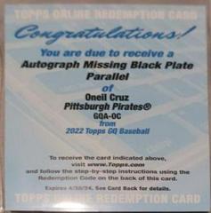 Oneil Cruz [Missing Black Plate] #GQA-OC Baseball Cards 2022 Topps Gypsy Queen Autographs Prices