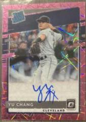 Yu Chang [Pink Velocity] #RRS-YC Baseball Cards 2020 Panini Donruss Optic Rated Rookies Signatures Prices