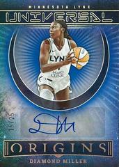Diamond Miller [Blue] #UA-DML Basketball Cards 2023 Panini Origins WNBA Universal Autographs Prices