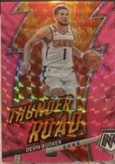 Devin Booker [Pink Fluorescent] #2 Basketball Cards 2022 Panini Mosaic Thunder Road Prices