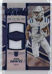 Josh Downs [Blue] #DC-28 Football Cards 2023 Panini Plates and Patches Double Coverage Prices