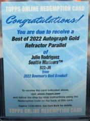 Julio Rodriguez [Gold] #B22-JR Baseball Cards 2022 Bowman's Best of Autographs Prices