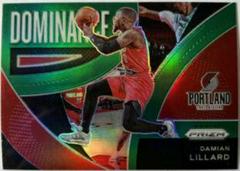 Damian Lillard [Green Prizm] #18 Basketball Cards 2021 Panini Prizm Dominance Prices