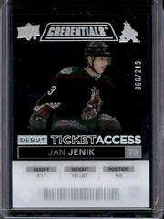 Jan Jenik #DTA-JJ Hockey Cards 2021 Upper Deck Credentials Debut Ticket Access Acetate Prices
