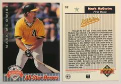 Mark McGwire Baseball Cards 1992 Upper Deck Fanfest All Star Game Prices