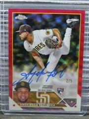 Anderson Espinoza [Red Wave] Baseball Cards 2023 Topps Chrome Rookie Autographs Prices