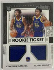 Moses Moody, Jonathan Kuminga #RT2-GSW Basketball Cards 2021 Panini Contenders Rookie Ticket Dual Swatches Prices