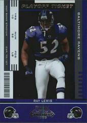 Ray Lewis [Playoff Ticket] #10 Football Cards 2005 Playoff Contenders Prices