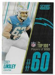 Corey Linsley #60 Football Cards 2023 Panini Score Top 100 Prices
