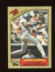 Ruben Sierra [Record Breaker] #6 Baseball Cards 1987 Topps Tiffany Prices