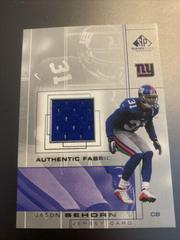Jason Sehorn #SE Football Cards 2001 SP Game Used Authentic Fabric Prices