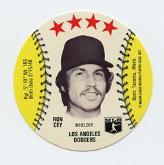 Ron Cey Baseball Cards 1977 Zip'Z Discs Prices