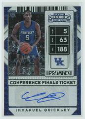 Immanuel Quickley [Conference Finals Autograph] Basketball Cards 2020 Panini Contenders Draft Picks Prices