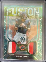 Justin Fields [Blue] Football Cards 2022 Panini Elements Fusion Swatches Prices