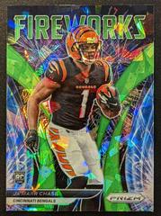 Ja'Marr Chase [Green Ice Prizm] #F-11 Football Cards 2021 Panini Prizm Fireworks Prices