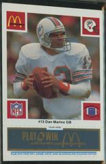 Dan Marino [Blue] #13 Football Cards 1986 McDonald's Dolphins Prices