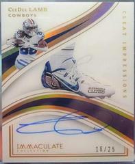 CeeDee Lamb #10 Football Cards 2023 Panini Immaculate Cleat Impressions Autograph Prices