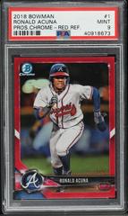 Ronald Acuna [Red Refractor] #BCP-1 Baseball Cards 2018 Bowman Chrome Prospects Prices