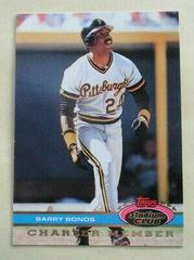 Barry Bonds Baseball Cards 1991 Stadium Club Charter Members Prices
