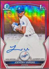 Joendry Vargas [Red] Baseball Cards 2023 Bowman Chrome Prospect Autographs Prices