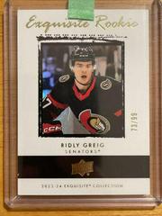 Ridly Greig [Gold] #R-RG Hockey Cards 2023 Upper Deck Black Diamond Exquisite Collection Rookie Prices